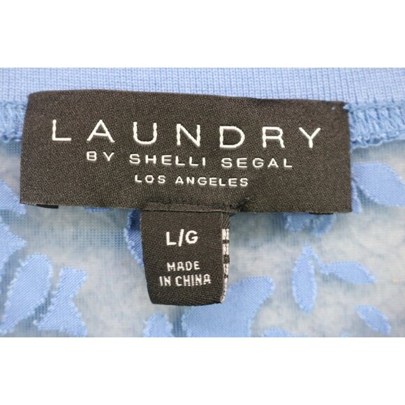 Laundry by Shelli Segal Mesh Overlay Floral Top-Large-Whimsigoth - Picture 6 of 10